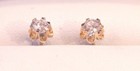 14k Solid Yellow Gold Round Cubic Zirconia Stud Earrings 
