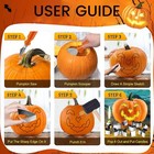 24 Piece Stainless Pumpkin Carving Kit  Comes W Rubber Mallet And Carving Tools