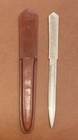 Vintage Letter Opener W  Leather Sheath Steel Blade Desk Office Collectible