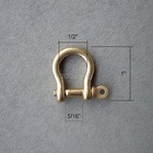 Solid Brass Bow Shackle Joint Connect Small D Ring Key Chain Hook