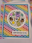 Lot Of 6 Handmade Colorful Pretty Pink Posh Birthday Wreath Birthday Cards
