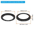 2 Pcs 46mm-55mm Metal Step Up Ring Camera Lens Filter Adapter Ring Black