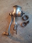 Vintage Universal No  2 Meat Grinder Clamp-on Hand Crank Usa Cast Iron Made Usa