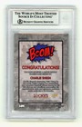 Charlie Sheen 2024 Hits Memorabilia Boom Silver  99 Signed Bgs Auto Wild Thing