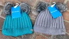 Lot Of 2 Columbia Youth Snow Problem    Ii 2 Beanie Teal Gray Double Pom Nwt Osfa