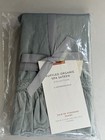Anthropologie Organic Cotton Spa Linen Ruffle Pillow Shams  2  Dusty Blue New