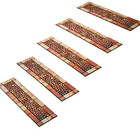 Set Of 4 Rubber Stone Look Step Stair Mats Outdoor Non Slip Traction Grip Brown
