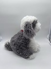 Fao Schwarz Gray White Sheep Dog Plush 10    Red Sparkle Collar Stuffed Animal Toy