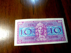 Aunc         1954 Usa Military Payment Certificate Mpc 10 Cents Series 521