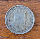 1908 Edward Vii  Canadian Five Cents 5c Coin - Small 8 Variant  Fine Silver  925