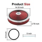 14  X 3  Round Red Thru High Flow Washable Air Cleaner W  Chrome Lid For Sbc Bbc