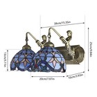 Tiffany Bathroom Vanity 2 Light Fixture Vintage Stained Glass Wall Light Home