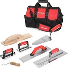 Goldblatt 8 Pieces Masonry Hand Concrete And Cement Tools Set With 16   Tool Bag