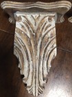Vintage Wall Corbel Bracket Chippy Old Style White Painted 8 1 2 Inches Tall