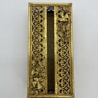 Vintage Hollywood Regency Ornate Gold Tissue Cover Box Applied Birds   Flowers 