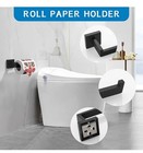 5 Pieces Bathroom Hardware Accessories Set Black Towel Bar Set Towel Holder Rack