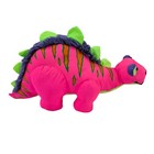 Vintage Stuffins Dinosaur Stegosaurus Puffy Plush Stuffed Animal Neon Squeaky