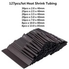 127pcs Heat Shrink Polyolefin Tubing 2 1 Electrical Wire Connection Sleeve Ca   