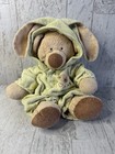 2004 Ty Pluffies Love To Baby Removeable Pjs Bear Plush Green Bunny 12  - Read