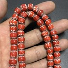Vintage Venetian Chevron Glass Bead Necklace Old African Trade Beads