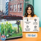 10 Gallon Fish Tank Smart Aquarium Kit  Glass Small Aquarium Starter Kits Sel