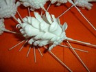 Vintage White Plastic Pine Cone Pick 2 1 2  By 2  - 10 Pieces