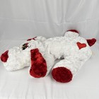 Dan Dee Collectors Choice White Dog Red Heart 24  Plush Valentine Stuffed Animal