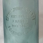 Antique Crown Spring Water Co Bottle Aque Blue Glass Providence Ri