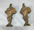 Antique Vintage Set Four  8  Tall Thick Brass Garden Finials Urns Old 1088-25b