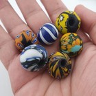 6 Mixed Vintage Venetian Style Millefiori Glass Beads Artisan Loose Beads