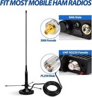 Bingfu Vehicle Mobile Ham Radio Antenna With Ground Planes Dual Band Black 