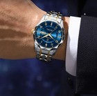 Men s Quartz Watches 3 Atm Waterproof Luminous Date Stainless Steel Wristwatches