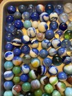 Over 3 Lbs  Vintage Glass Marbles Mixed Lot Estate Peltier Swirl Washed