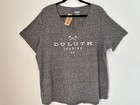 Duluth Trading Women s Longtail Classic Casual Slub V-neck Logo Size 1x New C32