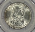 1953-s 50c Silver Franklin Half Dollar Pcgs Ms65