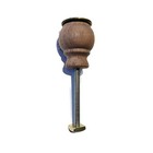 Knob Walnut Eastlake Wood Knob With Stamped Polished Brass Overlay Vintage Old