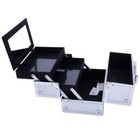 Portable Pro 9  Aluminum Makeup Train Case Jewelry Box Cosmetic Mirror Organizer