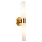 Duo 21  Modern 2-light Bathroom Vanity Wall Sconce Cool Brass Gold Glass Ul