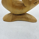 Hand Carved Wood 2 Dolphins Swimming playing Figurine 9  Tall Light Brown