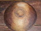 Antique Turned Wood Bowl Great Grain   Color Wooden Large 15  X 14  Primitive