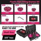 4-piece Plastic Pipe Reamer Tool Kit For Pvc  Cpvc  And 1 5 2 3 4 Inch  Pink