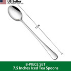 Dehov 7 5 Inches Stainless Steel Iced Tea Spoons set Of 8 Inch  Silver