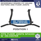 Ceiling Mount Pull Up Bar With Reversible Risers For 16 And 24 Inch Joists