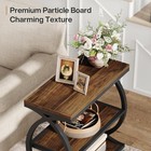 3-tier End Table For Living Room  Industrial Wooden Side Table With Metal Frame