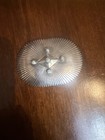 Silver Tone Oval Western Belt Buckle Studded Geometric Metal Fits 1 5in