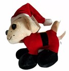 Dan Dee Collectors Choice Stuffed Plush Christmas Dog In Santa Suit Hat Tan 7 