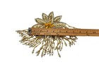 Gold Sequins Beads Floral Flower Embroidered Patch Sewing Applique Single Patch 