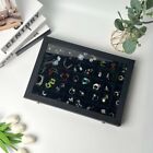Black Velvet 40 Grid Earring Organizer With Clear Lid Earring Jewelry Storage