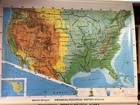 Vintage Rand Mcnally Classroom Pulldown Map 3 Layer 1960   s 48   x70   