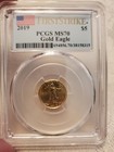 2019  5 Gold American Eagle 1 10 Oz Pcgs Ms 70 First Strike